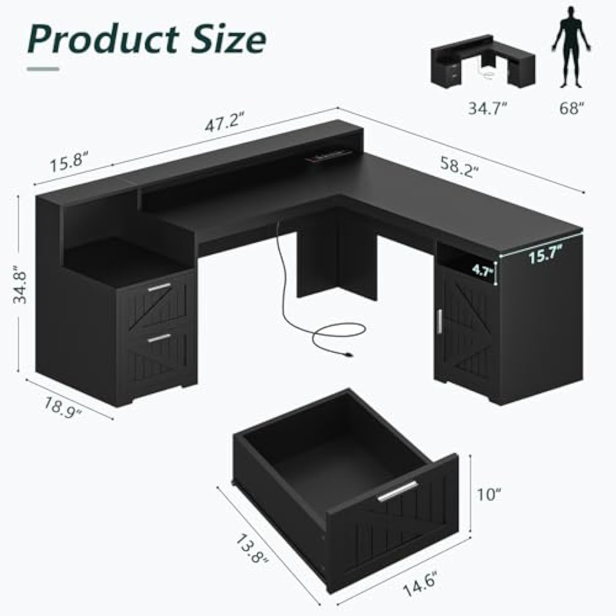 مكتب عصري على شكل حرف L بطول 6 - مراجعة Commercial Printer وسعره